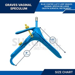 LLETZ LEEP Graves Vaginal Speculum Gynecology Surgical Large Blue Coated German