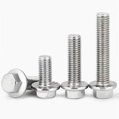 M6-1.0 X 25Mm Flanged Hex Head Bolts Flange Hexagon Screws, Stainless Steel 18