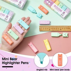 120 Pcs Cute Mini Bear Highlighter Pens Kawaii Highlighter Set Back to School…