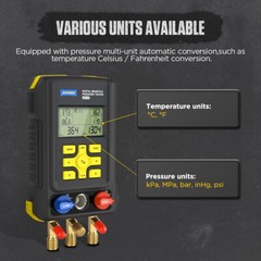 Refrigeration Digital Manifold Gauge Set AC HVAC System Vacuum Pressure Tester