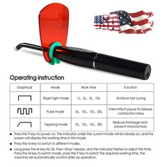Dental Wireless Cordless LED Cure Curing Light Lamp 1500mw 5W Tool Resin Cure US