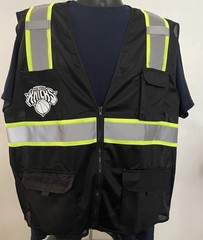 🏀🦺NEW YORK KNICKS REFLECTIVE SAFETY PPE WORK BLACK VEST FOR WORK SIZE M-4XL