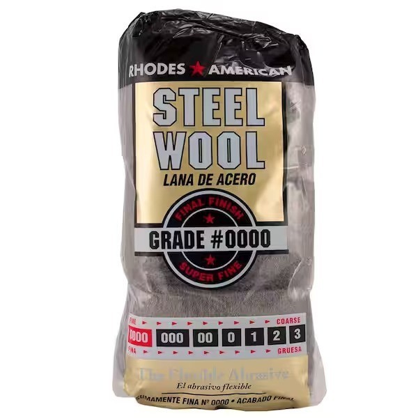 Steel Wool 0000 12 pad Fine Grade Rhodes, American Final Finish Super Fine