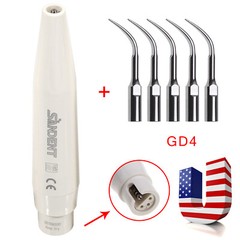 Dental Ultrasonic Scaler Handpiece / 5-20* Scaling Tips GD4 Fit DTE SATELEC NEW