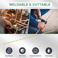 M METERXITY 300mm Brass Round Tube, 1mm 1.5mm 2mm 2.5mm 3mm 3.5mm, Tone