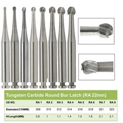 WAVE Dental Round Carbide Bur For Slow Speed Latch RA1-8 Taper Fissure RA702 699