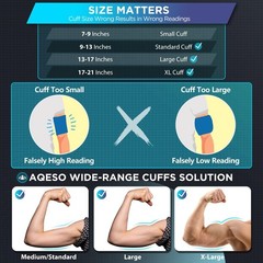 Blood Pressure Machine Upper Arm, 2 Size Cuffs Fit Arms from Medium 9″-17″ to…