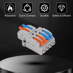 10 Pcs Lever Wire Connectors, Quick Wiring Cable Connector Push-in Conductor …