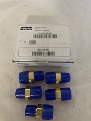 Lot of (5) Parker 6-4 Mhn-B 3/8″ X 1/4″ Mnpt Brass Reducing Hex Nipples, 4000psi