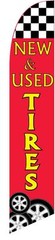 New and Used Tires 12ft Feather Banner Swooper Flag – FLAG ONLY