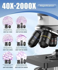Compound Microscope – 100X-2000X High-Power Biological Microscope(White)
