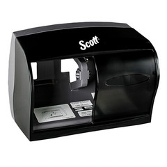 Coreless Toilet Paper Dispenser – Wall Mounted, Holds 2 Rolls, Black, Commercial