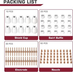 ARCCAPTAIN 110PCS PT31 Plasma Cutting Consumables Fit CUT-45 CUT-50 MIG205 MP