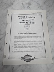 BRIGGS STRATTON 195400 TO 195499 ILLUSTRATED PARTS LIST MANUAL CATALOG BOOK 1984