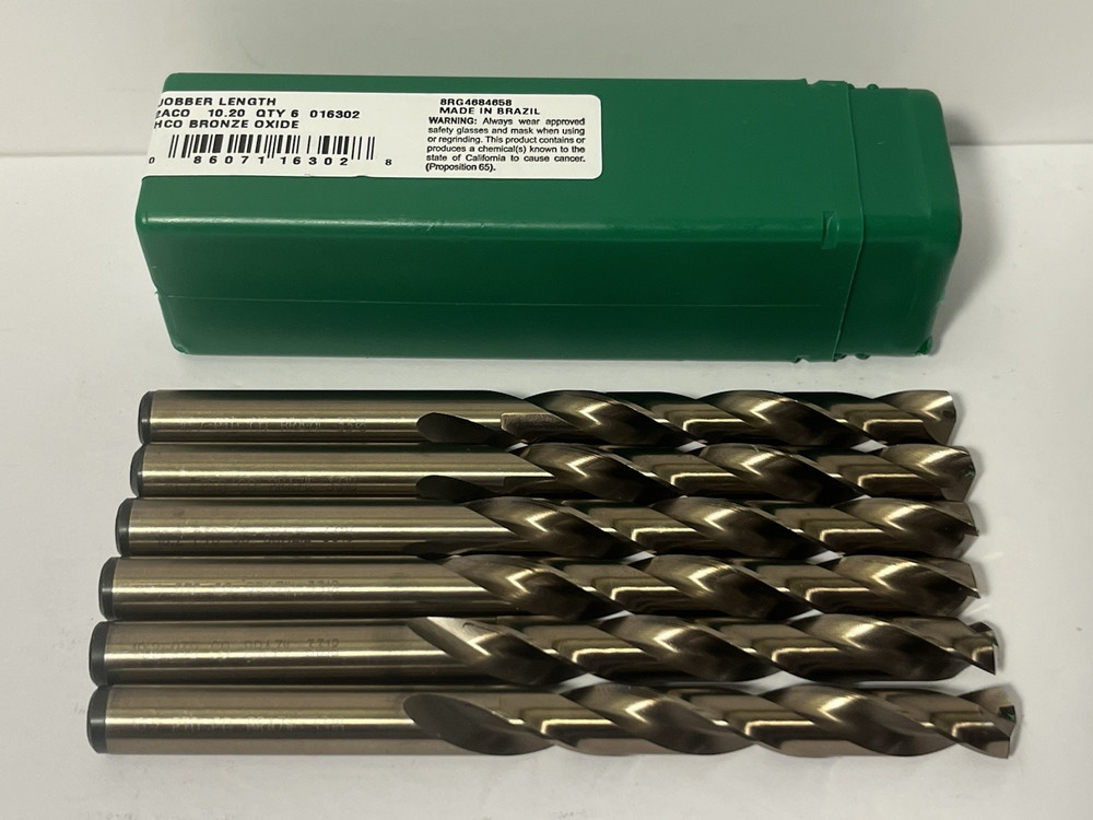 Precision Jobber Length 016302 HCO Bronze Oxide 2ACO 10.20 Quantity 6