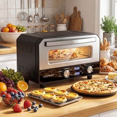 1700W Electric Pizza Oven Indoor 6 Presets & 2-Min Rapid Baking Heats up to 750℉