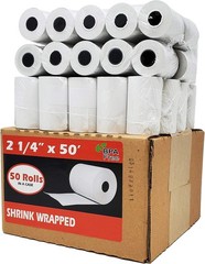 (50 Rolls) 2 1/4 X 50 Thermal Paper Receipt Rolls 55 GSM Premium Quality German