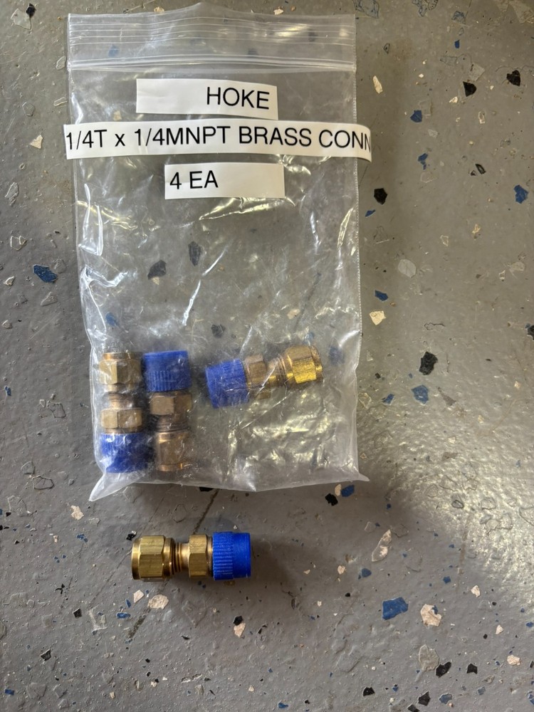 4- Hoke Connector Male Brass 1/4″ Gyrolok x 1/4″ NPT 4CM4BR