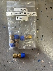 4- Hoke Connector Male Brass 1/4″ Gyrolok x 1/4″ NPT 4CM4BR