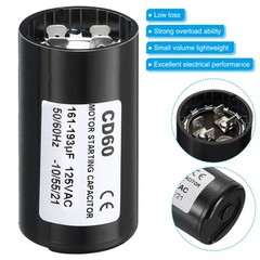 2Pack Motor Start Capacitor 161-193uF/Mfd 125V 50/60Hz CD60 for Motor Running