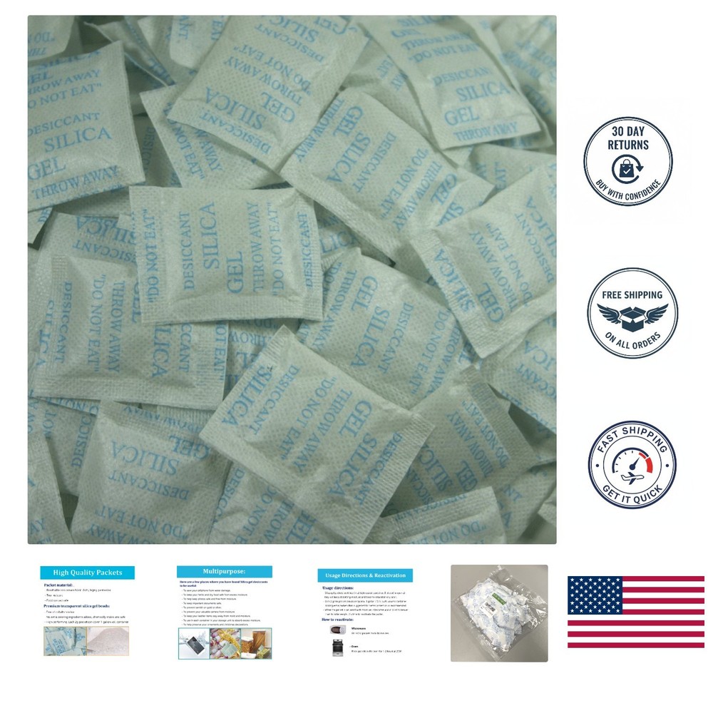 Stay Dry! 100 Silica Gel Packets 2 Gram Packets for All Your Valuables