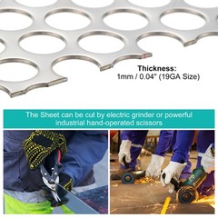 1PCS 11.8″x5.9″ Perforated Sheet 304 Stainless Steel