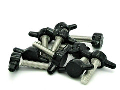 1/4″-28 x 1 1/2″ Fine Thread Thumb Screws – T Wing Knob – Delrin – 4 Pack – USA