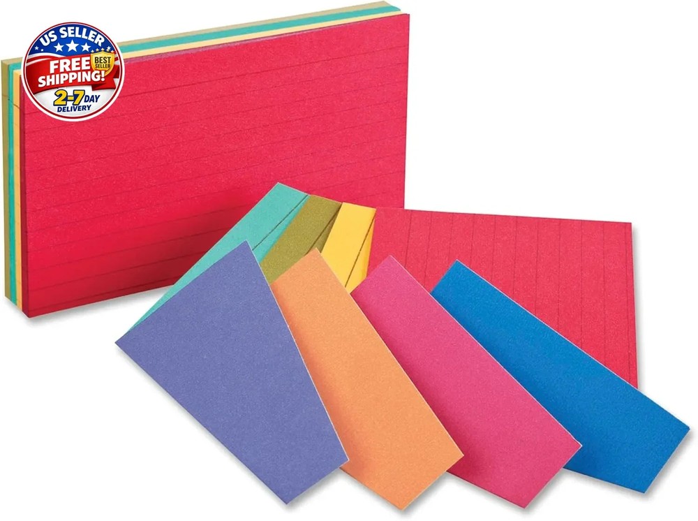 Oxford Extreme Index Cards, 3 x 5 Inches, Assorted Colors, 100 per pack (04736)