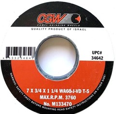 7″ x 3/4″ x 1-1/4″ 60J SURFACE GRINDING WHEEL – WHITE- CGW34642