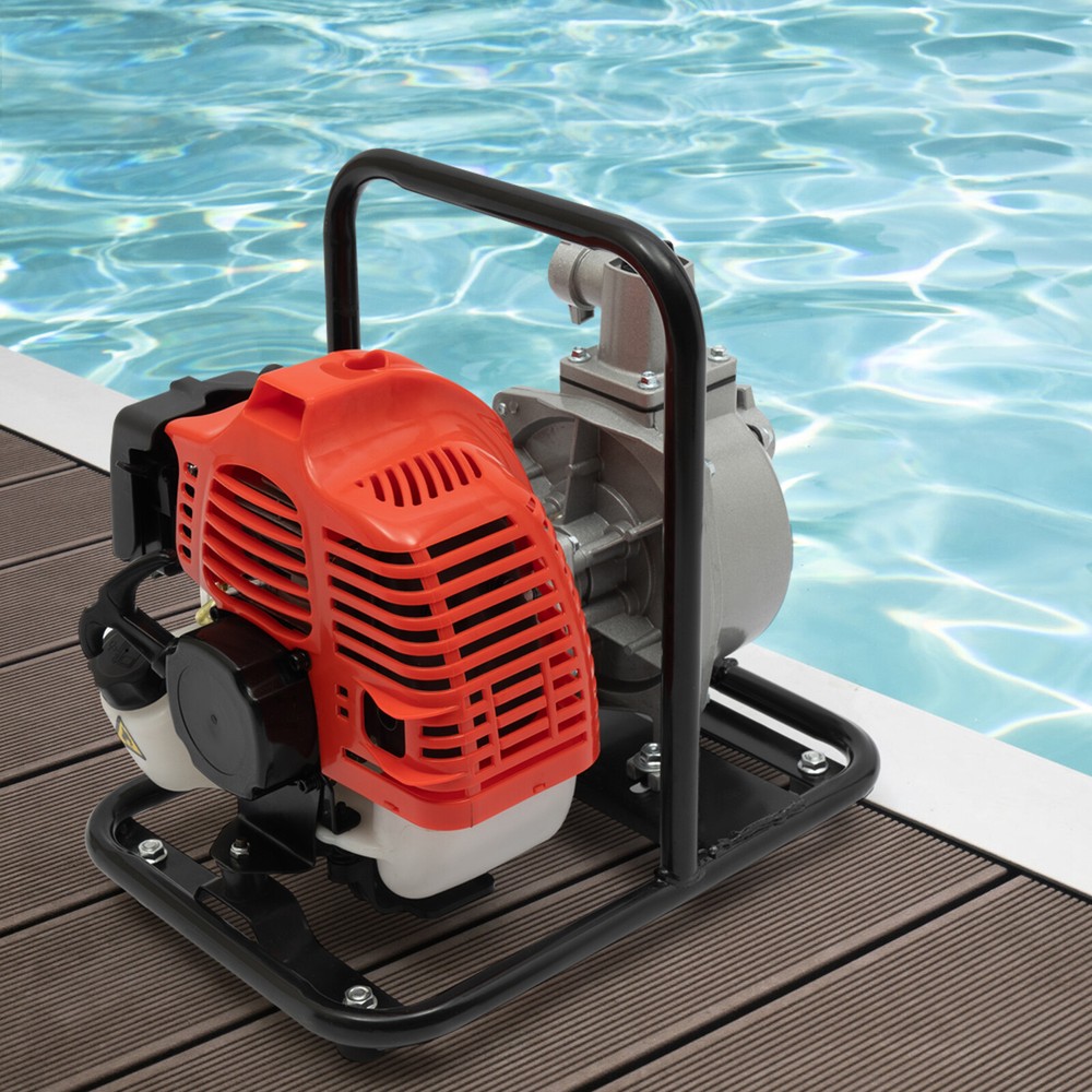 1″ 2-Stroke 1.7HP Gas-Powered Gasoline Water Pump Semi-Trash Water Transfer Pump