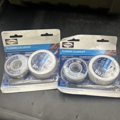 2x HARRIS 4 oz Plumbing Solder Kit w/ Flux, Brush, Abrasive Cloth, Model: 333559