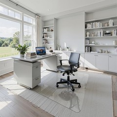30″ x 48″ Tempered Glass Office Chair Mat for Carpet & Hardwood Floor, 1/6″ T…