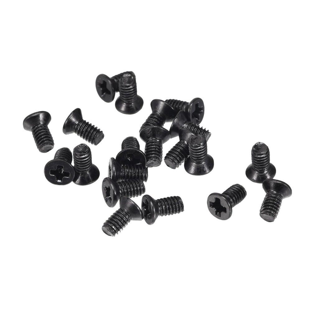 M2.5 x 5mm Phillips Flat Head Screws Carbon Steel Machine Screws Black 500pcs