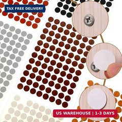 1152 Pcs Self-Adhesive Screw Hole Stickers and 120 Pcs Screw Cap Covers, 15 mm W