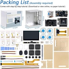 Raspberry Pi 5 NAS Case Kit, Quad M.2 Nvme SSD Slots, 5 PWM ARGB Fans Light Sync