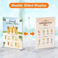 3 Pack Acrylic Sign Holder 8.5 x 11 Inches, Clear Menu Stand, Vertical Flyer Dis