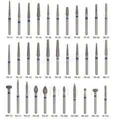 100 Types Dental FG Diamond Burs For High Speed Handpiece Friction Grip 50pcs