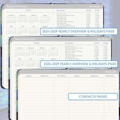 2026-2029 Monthly Planner – Stylish Faux Leather Organizer with Elastic Closure