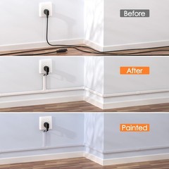 Mudeela Self Adhesive Cable Duct White, 8m PVC for Tidy and Safety