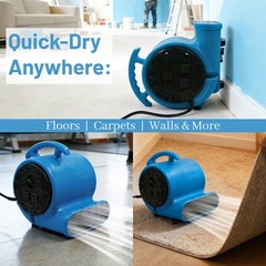 Air Mover Floor Blower Fan 1/4hp 1000CFM 3 Speed For Drying Cooling Ventilation