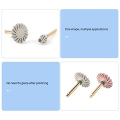 4pcs Dental Composite Polishing Wheel Kit Silicone with Diamond Burs RA 2.35mm