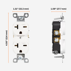 250V Single Wall Outlet Nema 6-20R Receptacle 20A Electrical Switch Duplex 10 PK