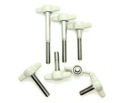 1/4″-20 Thumb Screw Bolts with Gray Butterfly Tee Wing Clamping Knob (12 Pack)