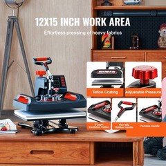 VEVOR 11 in 1 Combo Heat Press 15″x12″ Sublimation Machine T-Shirt Mug Hat Plate
