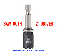 NEW SAWTOOTH Malco Tools MSHCST 1/4″ and 5/16″ C-RHEX 2″ Driver MSHC