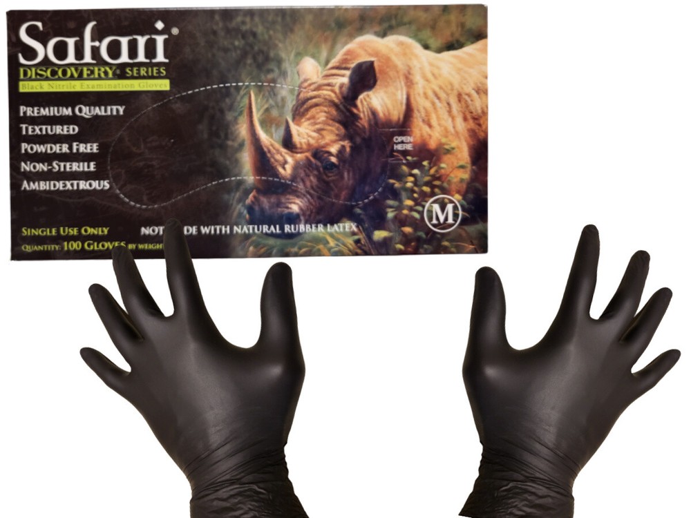 Black Nitrile Exam Glove Size Small, Medium, Large, XL (Box of 100)