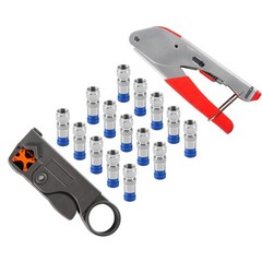 Coax Cable Crimper Kit Tool for RG6 RG59, Coaxial Compression Tool Kit with 1…