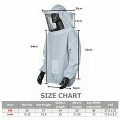 Beekeeping Protective Jacket Veil Suit + Beekeeping Long Sleeve Gloves Set USA