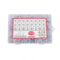 Bolts And Nuts Sets With 1112 Pcs M3/M4/M5/M6 Assortment Kit Screws