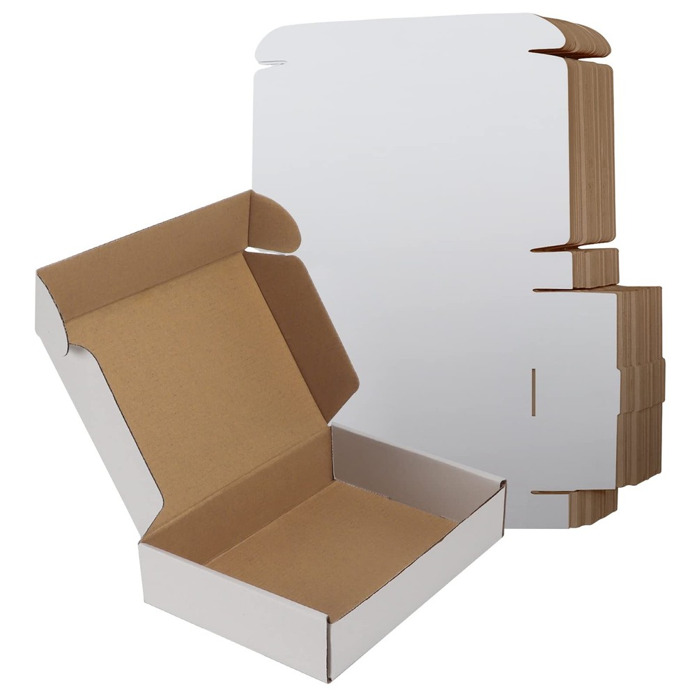 RLAVBL 9x6x2 Inches Shipping Boxes Set of 25, White 9 x 6 x 2 inches,